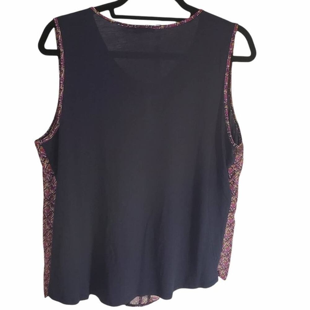 Ann Taylor Loft | Modern Print Tank Top with Ruffles - Picture 6 of 6